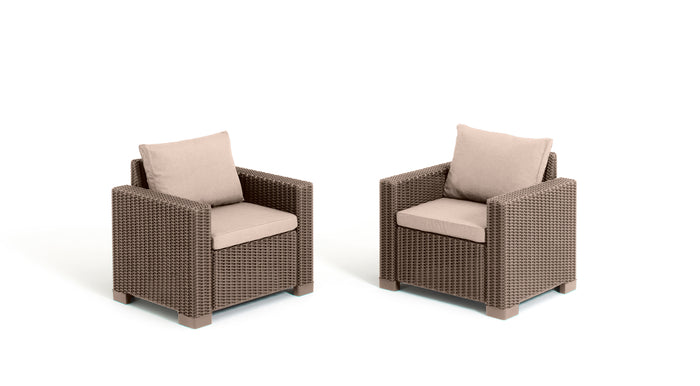 Allibert California Tuinstoel - 2 stuks - Cappuccino