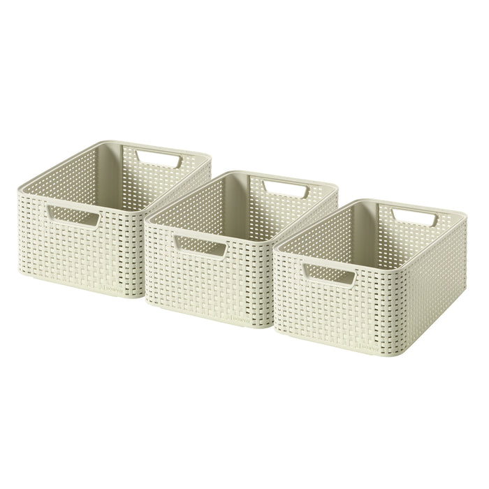 Curver Style Opbergmand M - 18L - 3 stuks - Gebroken wit