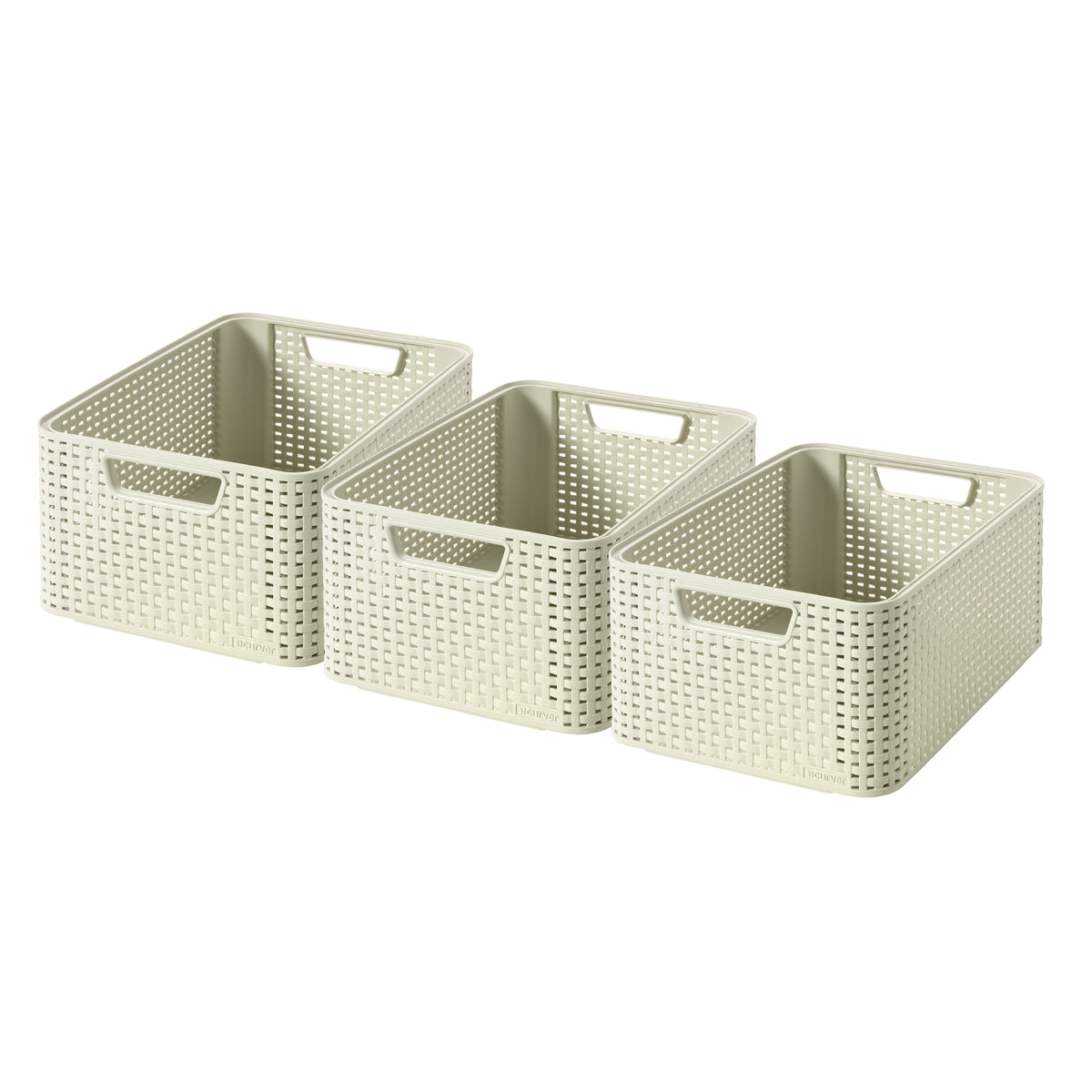 Curver Style Opbergmand M - 18L - 3 stuks - Gebroken wit