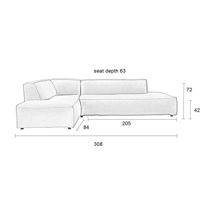 Zuiver Fat Freddy Rib Hoekbank Links - Naturel