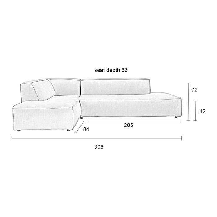 Zuiver Fat Freddy Rib Hoekbank Rechts - Naturel