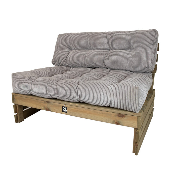 2L Home & Garden Palletkussenset Ribcord Deluxe Sultry Grey - 2 delige