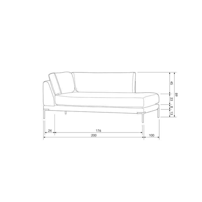 vtwonen Couple Lounge Element  - Polyester - Zand - 89x100x200