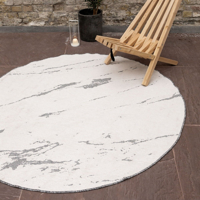 Eva Interior Buitenkleed Marble Grijs Rond 200cm