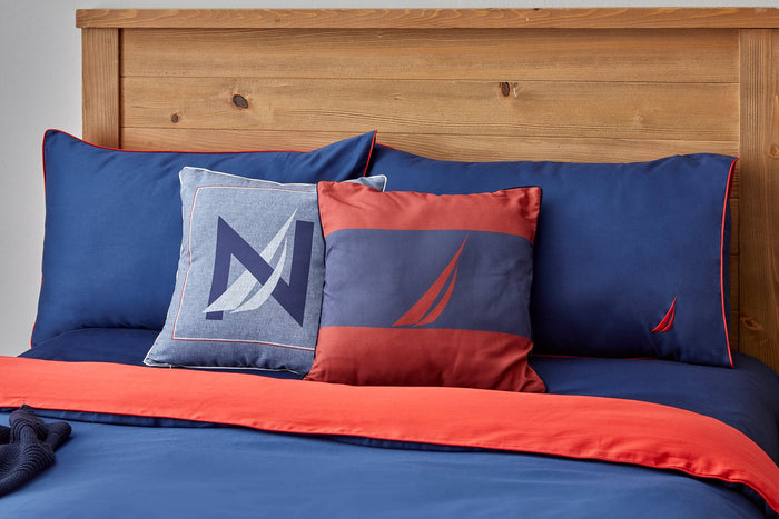 Nautica Katoen Satijnen Dekbedovertrekset - 240x200|220 - Creek Rood