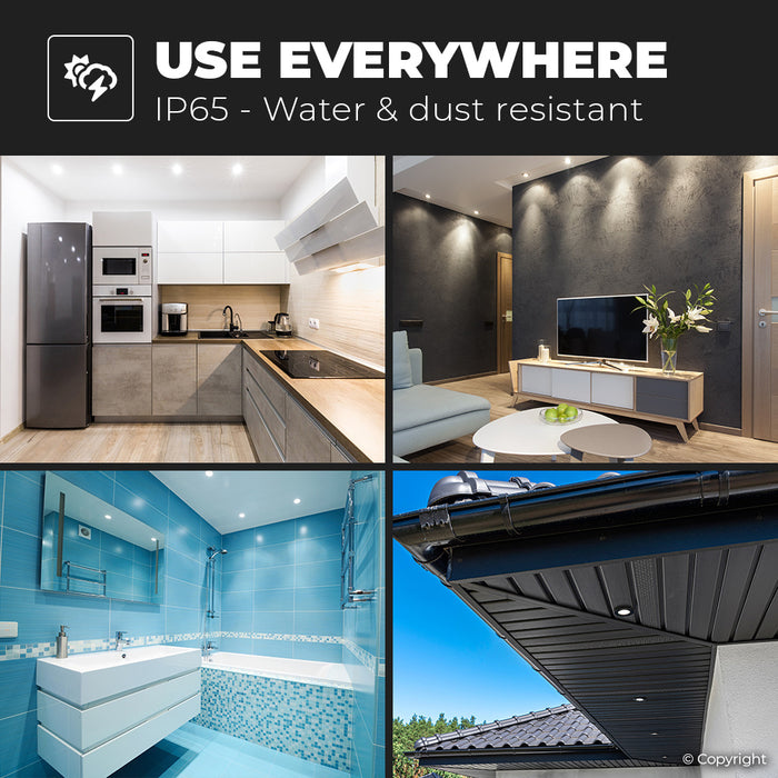 HOFTRONIC 6x  - LED Inbouwspots Badkamer IP65 Zwart