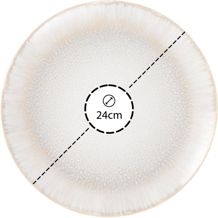 Hazel & Bos Juntos Blanco Artico ontbijtbord - 24cm - 6 st - porselein