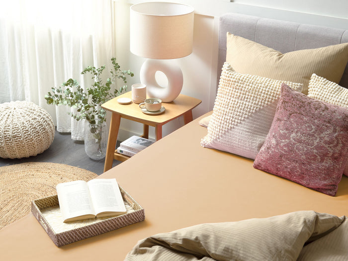 Beliani - JANBU - Laken - Zandbeige - 200 x 200 cm - Katoen