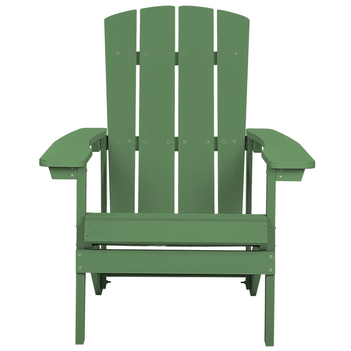 Beliani - ADIRONDACK - Tuinstoel met voetenbank - Groen - Kunsthout