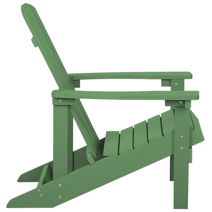 Beliani - ADIRONDACK - Tuinstoel met voetenbank - Groen - Kunsthout