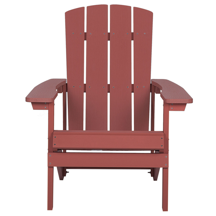 Beliani - ADIRONDACK - Tuinstoel met voetenbank - Rood - Kunsthout