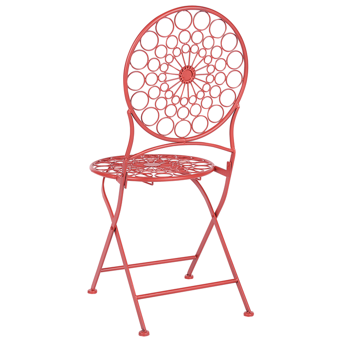 Beliani - SCARIO - Tuinstoelen set van 2 - Rood - IJzer