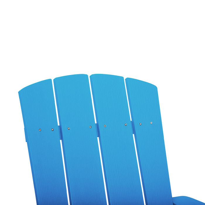 Beliani - ADIRONDACK - Tuinstoel met voetenbank - Blauw - Kunsthout