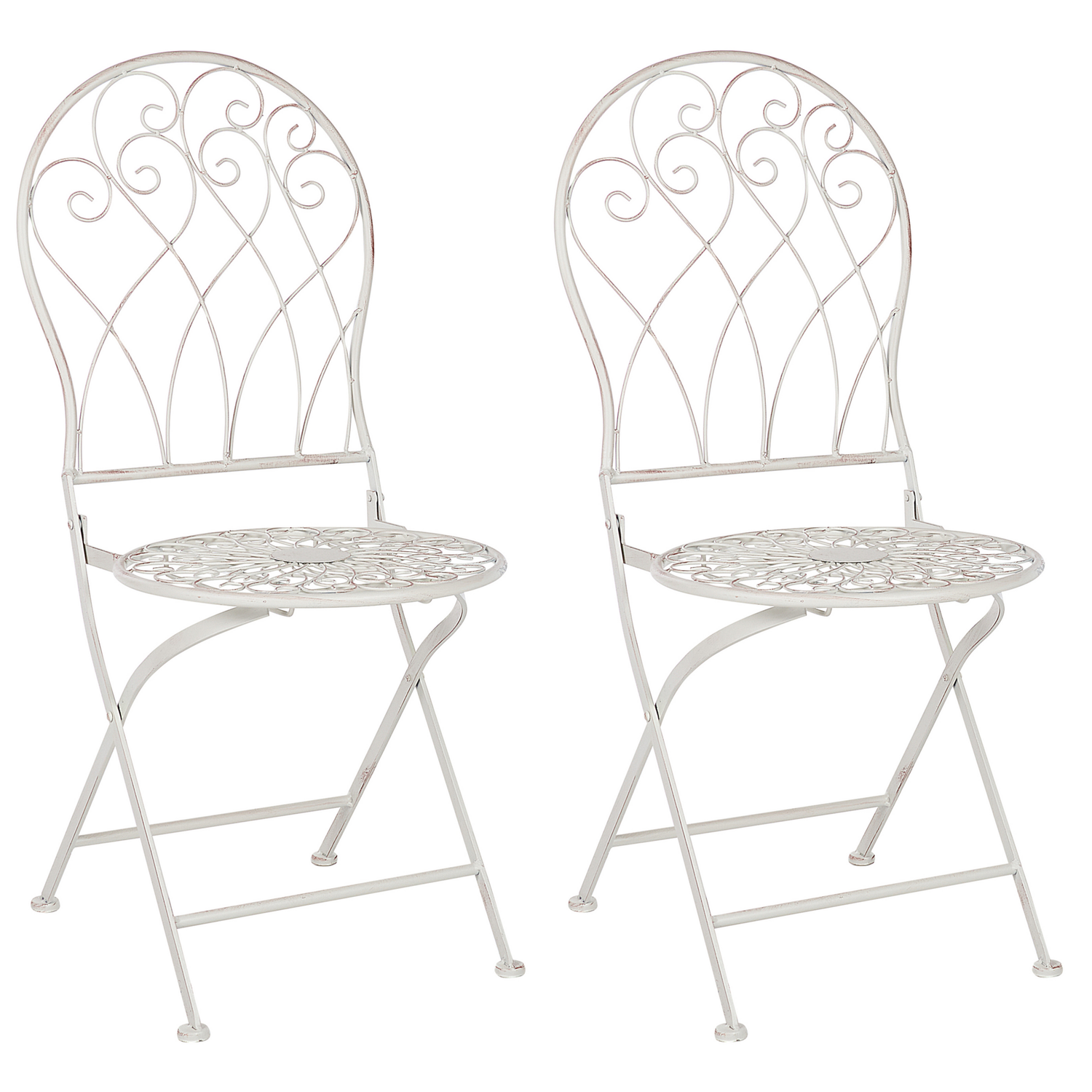 Beliani - STIFFE - Tuinstoelen set van 2 - Wit - IJzer