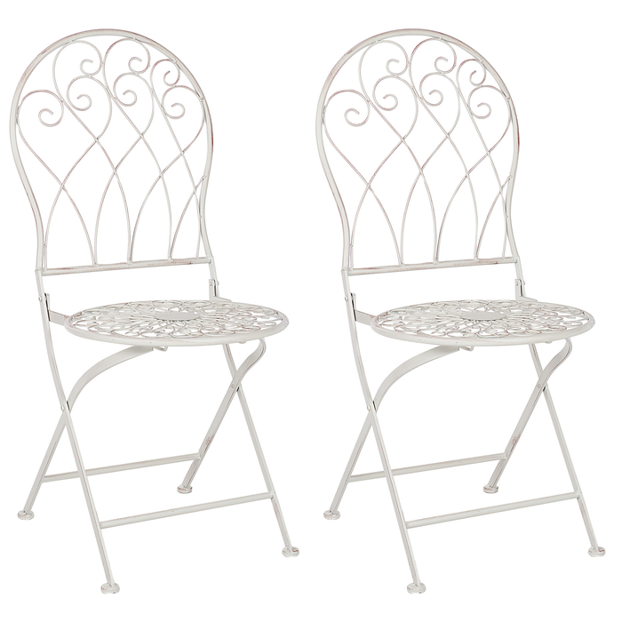 Beliani - STIFFE - Tuinstoelen set van 2 - Wit - IJzer