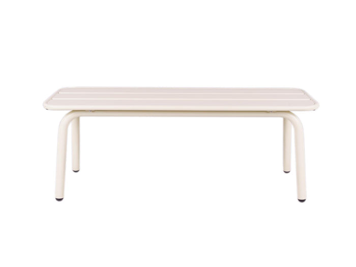 Metalen tuinbank 120 cm ivoor - zonder rugleuning