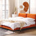 Beliani - MELLE - Tweepersoonsbed - Oranje - 180 x 200 cm - Fluweel