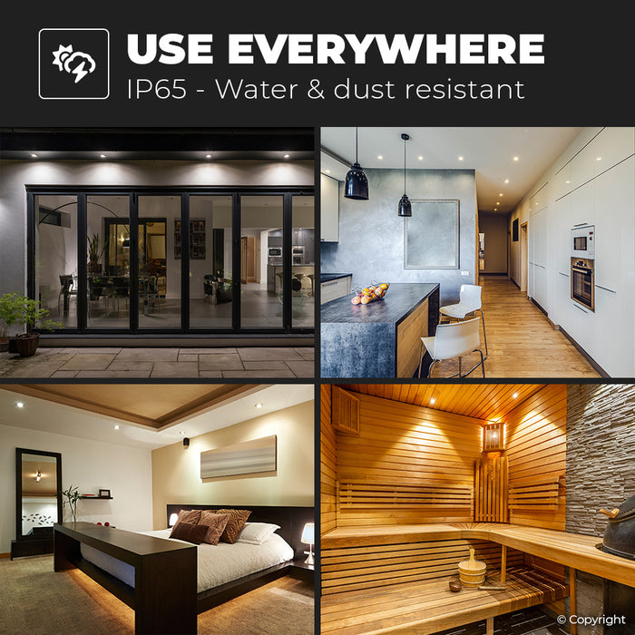 HOFTRONIC 6x  - LED Inbouwspots Badkamer IP65 Zwart