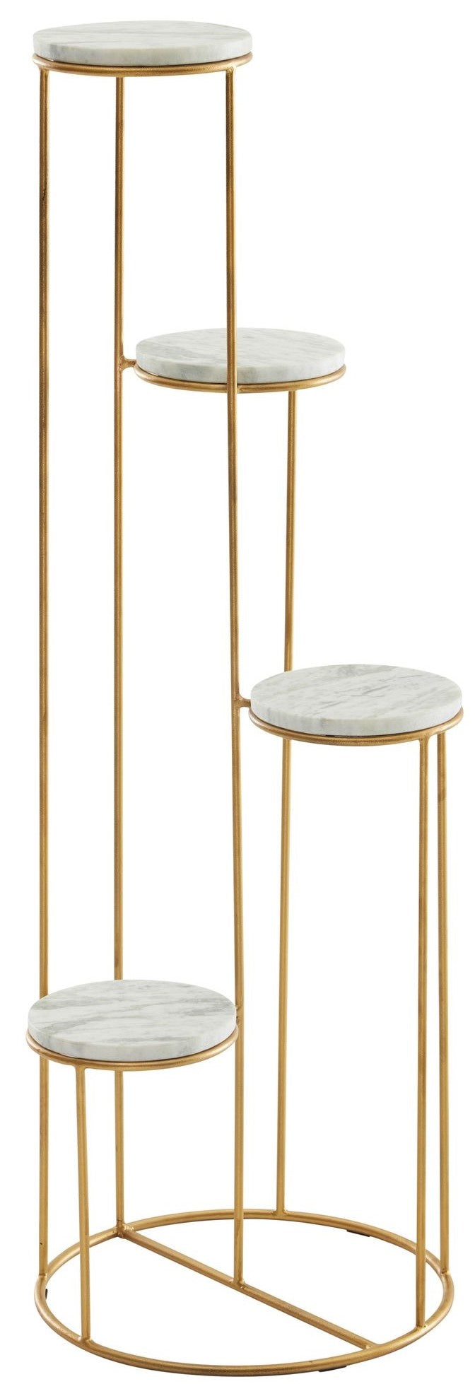 Sky Style Runder Plantentafel Marmer | Goud