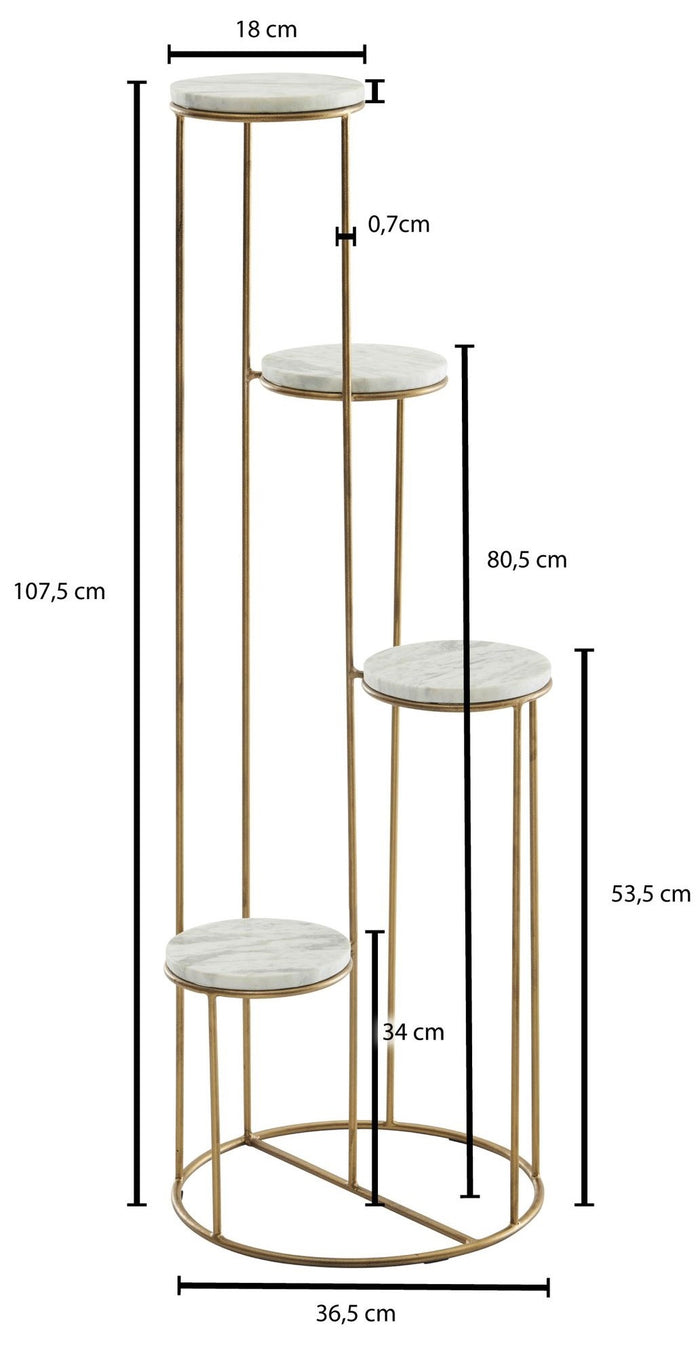 Sky Style Runder Plantentafel Marmer | Goud