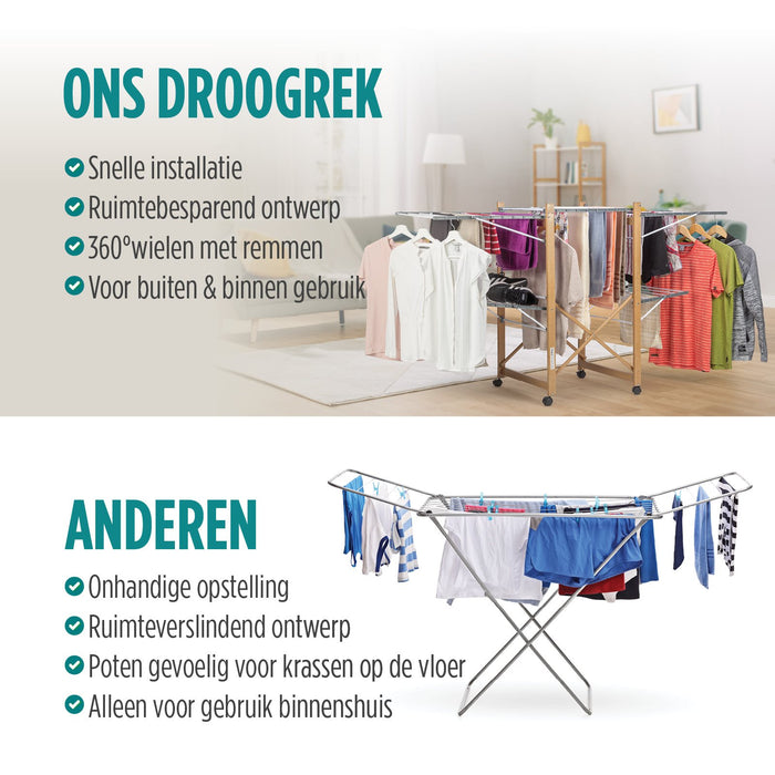 Vitapur Inklapbaar Droogrek - Wasrek Inklapbaar - Voor binnen & buiten