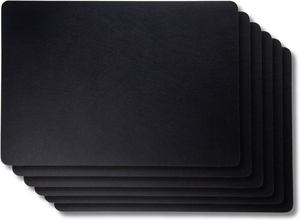 Jay Hill Placemats - Vegan leer - Zwart - 46 x 33 cm - 6 Stuks