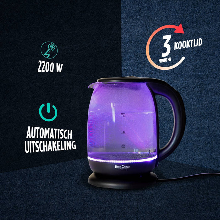 Rosmarino Infinity Waterkoker Led & Boil - 2200W - 1.7 l