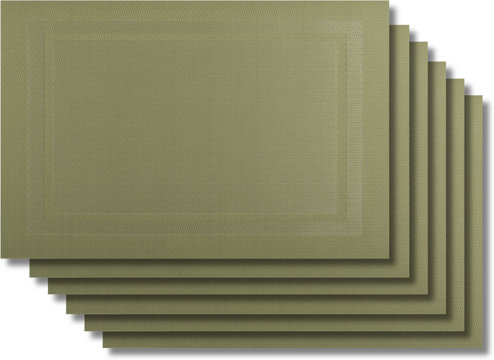 Jay Hill Placemats - Groen - 45 x 31 cm - 6 Stuks