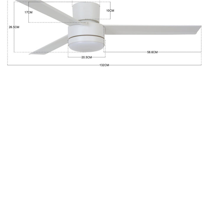 Bayside Plafondventilator Lagoon Wit incl. Lamp 132cm Outdoor