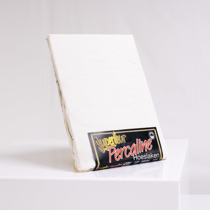 Superieur Creme Percaline Katoenen Hoeslaken 90x200cm