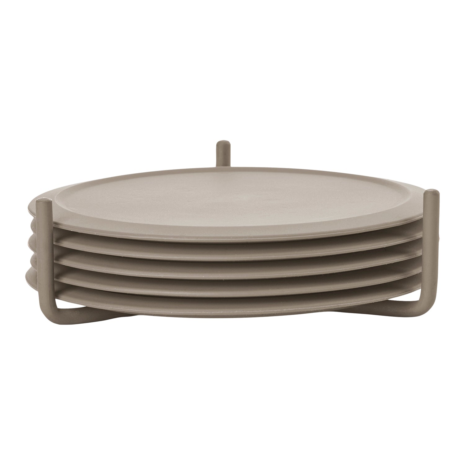 Zone Denmark Singles Onderzetters 6 st. met Houder - Taupe