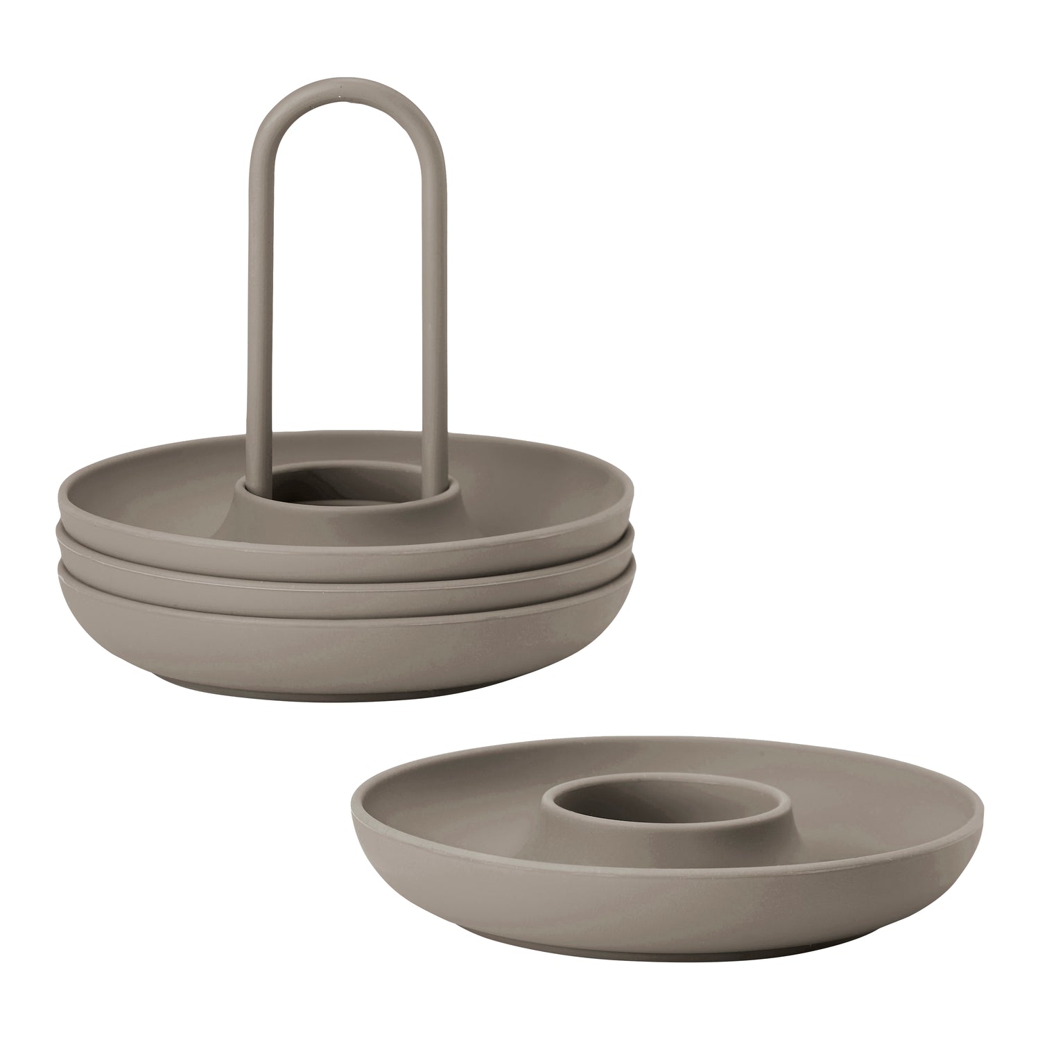 Zone Denmark Singles Eierdop met Houder 4 st. - Taupe