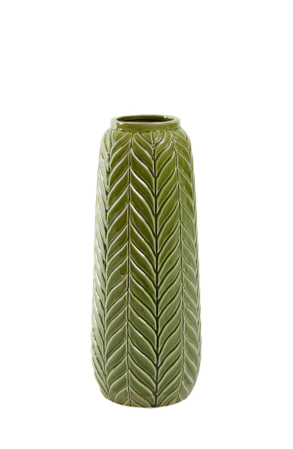 Light&living Vaas Ø14,5x33,5 cm LILO keramiek groen