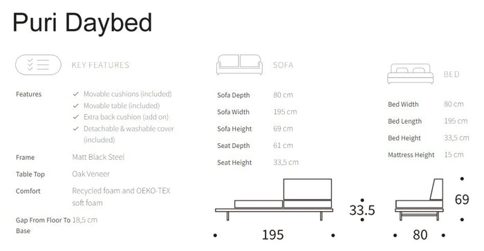Innovation Puri Bos Groen Bouclé | Eiken Slaapbank