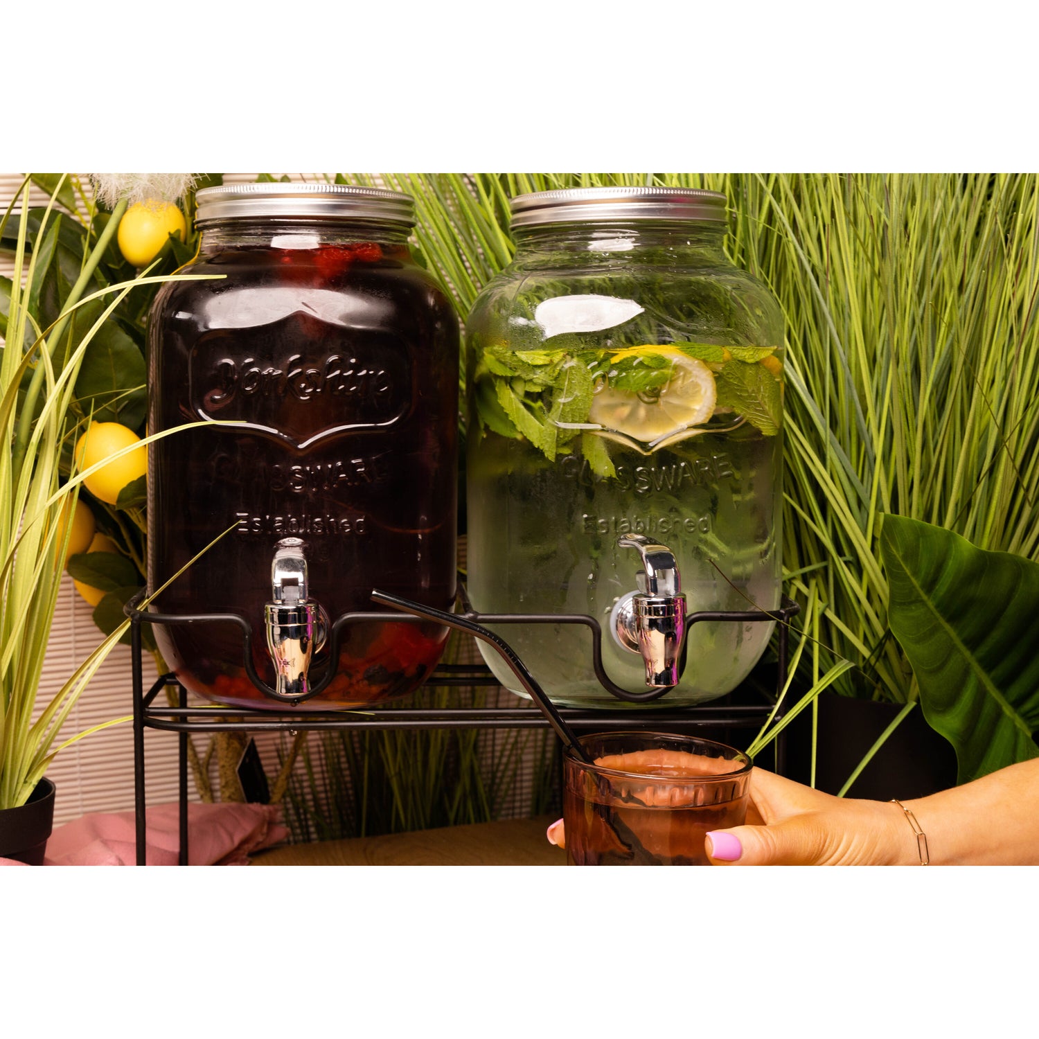 Sareva Drankdispenser - met houder - 2 x 4 Liter