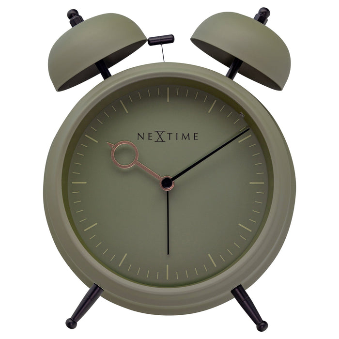 NeXtime - Tafel Wekker 15x18x7cm - Stil - licht functie - Olijf Groen