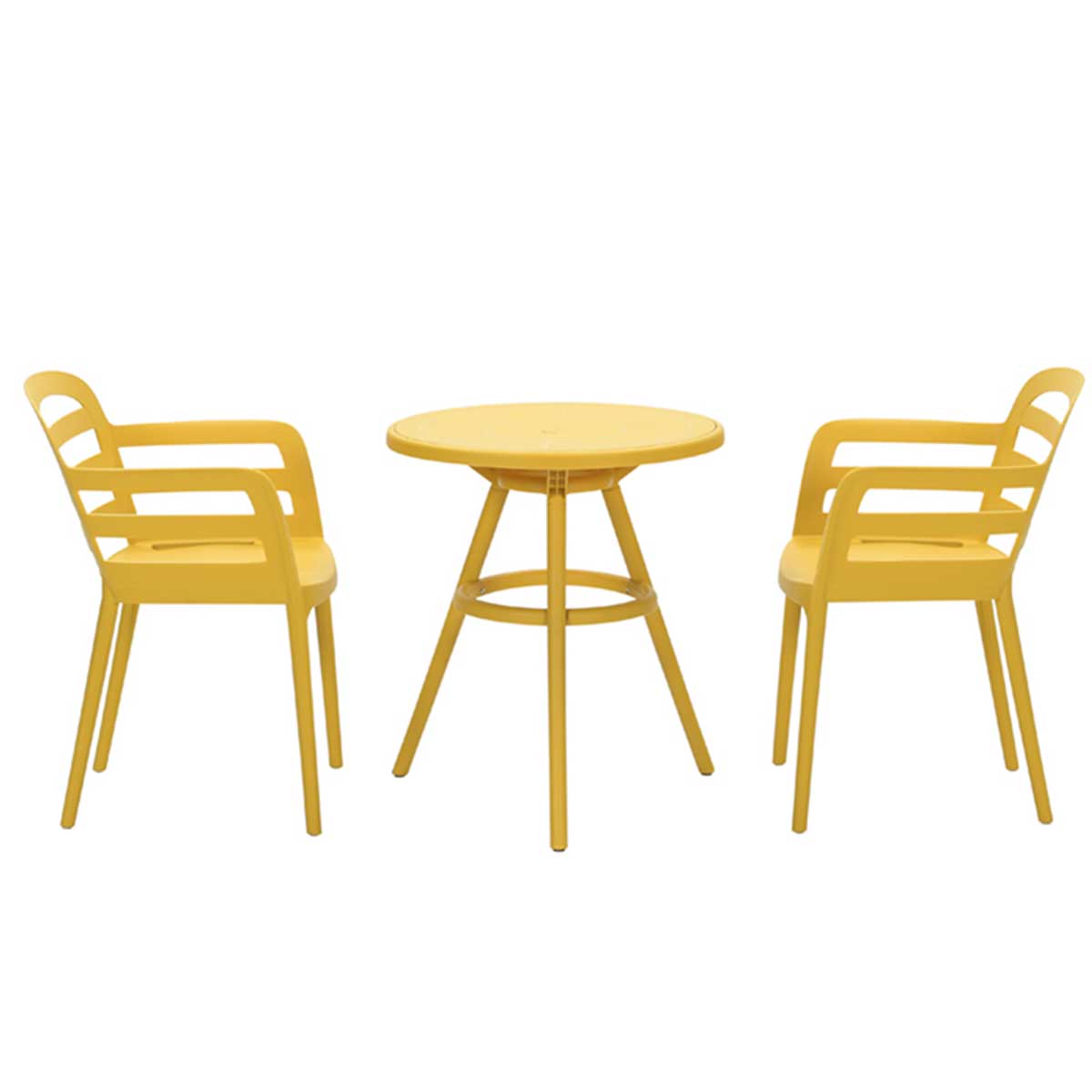 Garden Impressions Mira balkonset - Faria tuintafel Ø 60cm - okergeel