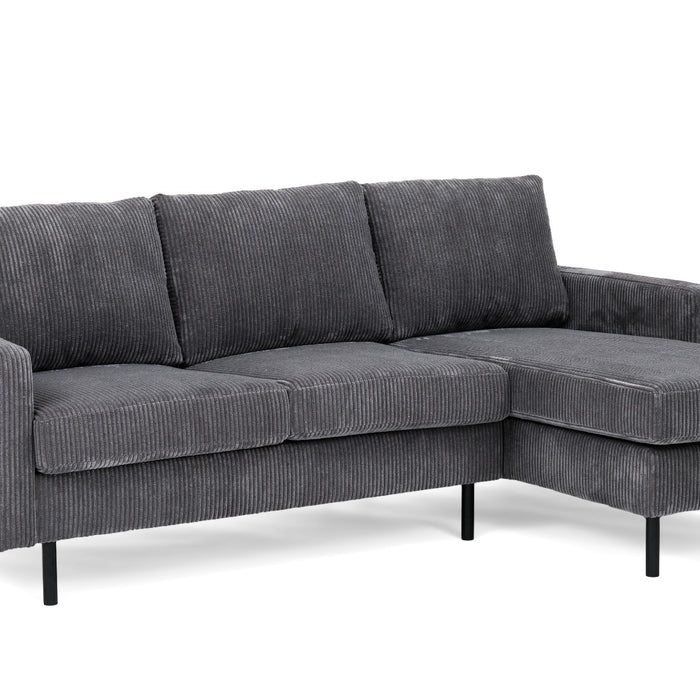 Furntastik Foggia 3 zits bank CL L+R, stof RIB, antraciet