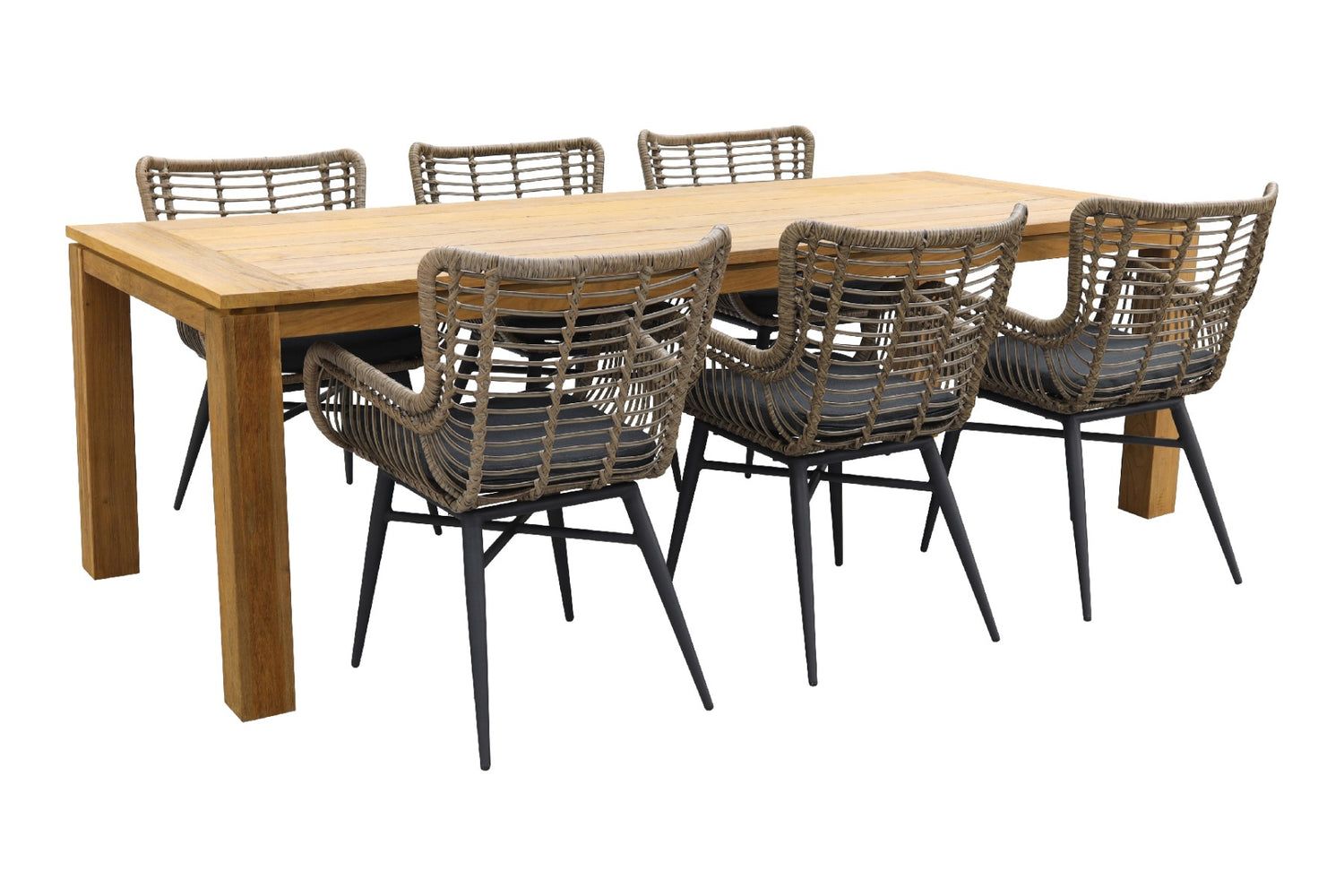 VDG Jasmine natural|Rome brown 240 cm. tuinset - 7-delig