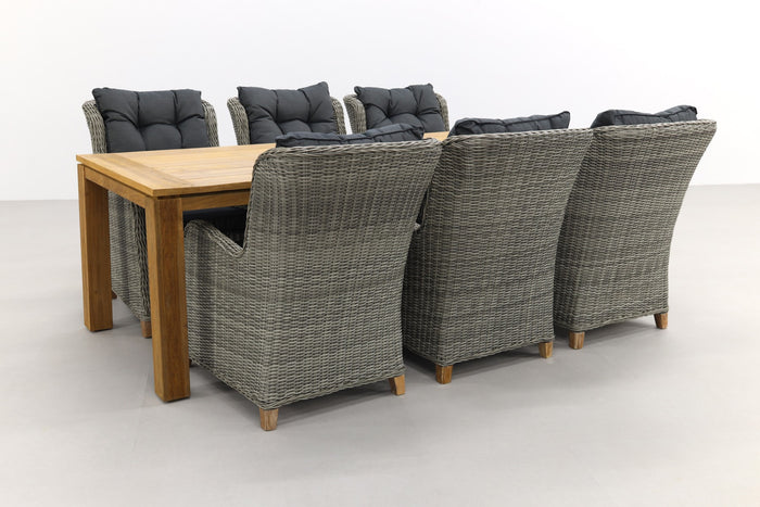 VDG Torino Paloma Grey|Rome brown 240 cm. tuinset - 7-delig