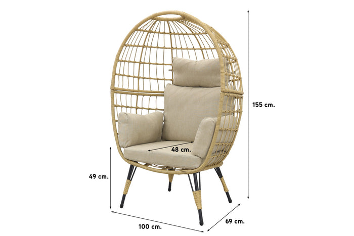 VDG Lola Egg relaxstoel - Natural sand