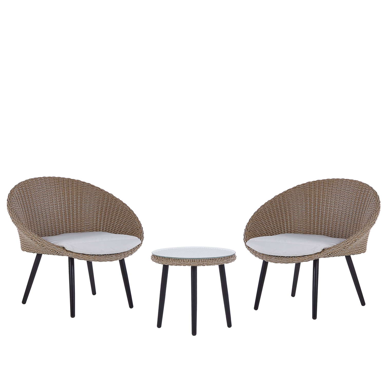 Beliani - ORTIGIA - Bistroset voor 2 - Natuurlijk - PE rotan