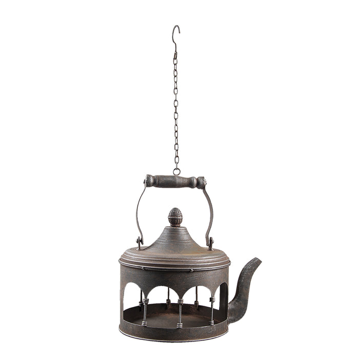 Clayre & Eef Vogelvoederhuisje  24x20x30|61 cm Bruin Ijzer Voerbak