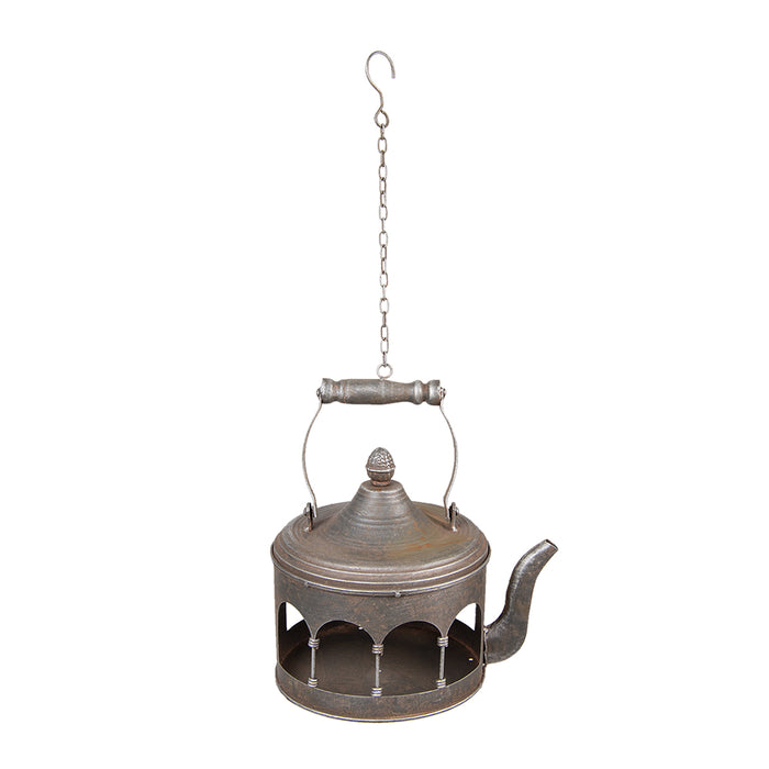 Clayre & Eef Vogelvoederhuisje  24x20x30|61 cm Bruin Ijzer Voerbak