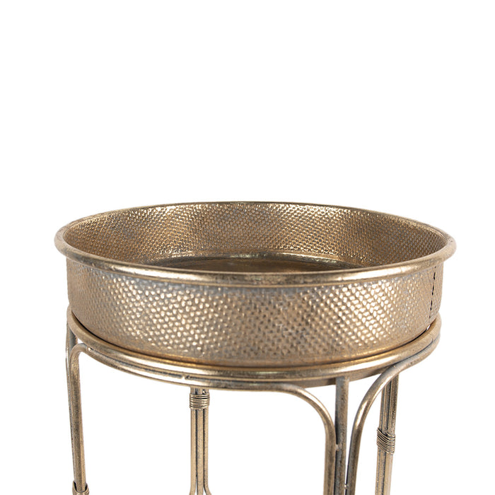 Clayre & Eef Bijzettafel Set van 2 Ø 47x58 cm Goudkleurig Metaal