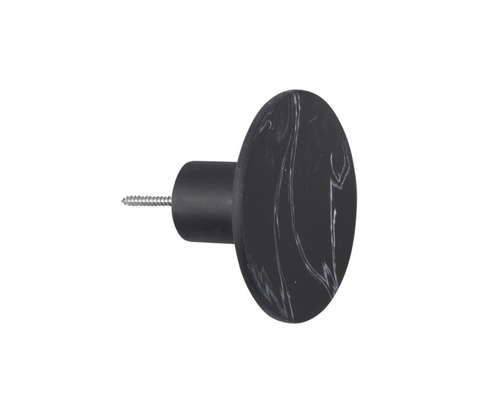 Present Time Wandhaak set Marble - Zwart - Ø8,5cm