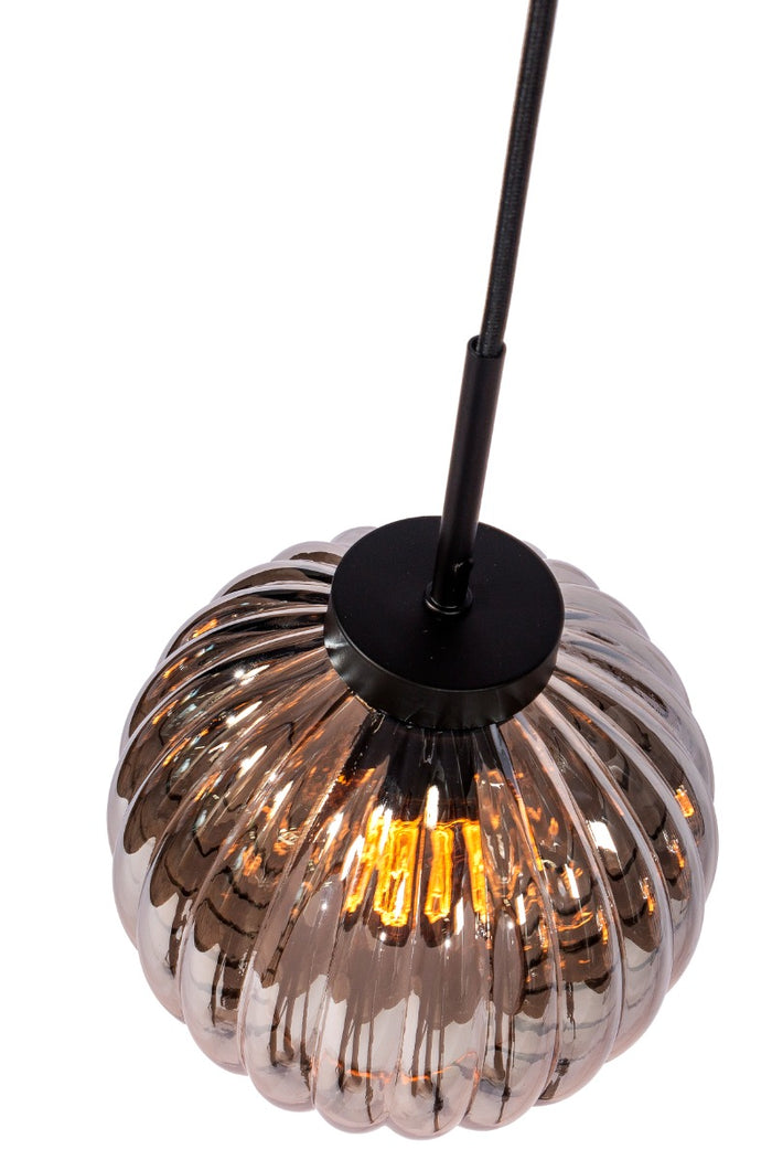 Furntastik Abbasanta Hanglamp, 4-lichts, smoke glas