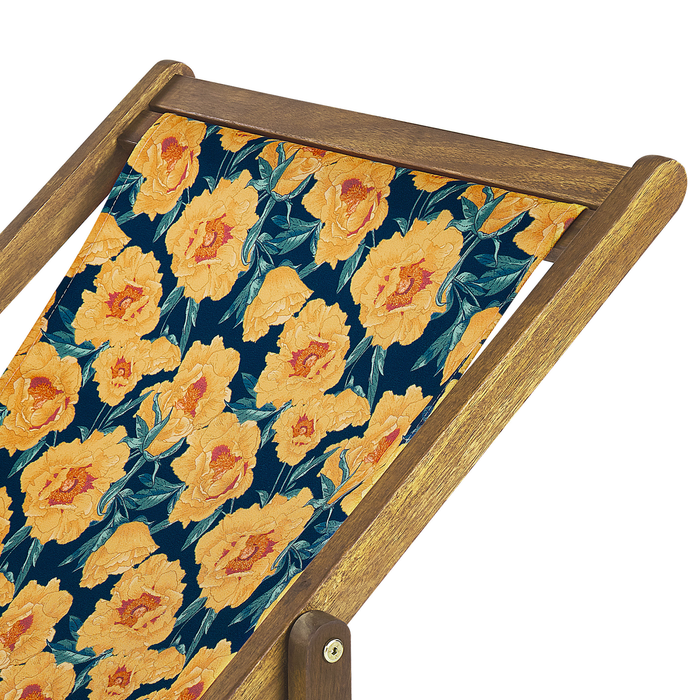 Beliani-ANZIO -Strandstoel set van 2-Lichthout|Geel|Bloemen-Polyester