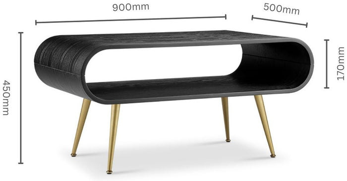 Jual Furnishings Auckland Zwart | Goud Salontafel