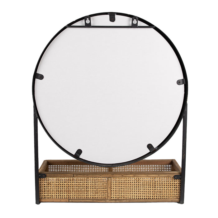 Clayre & Eef Spiegel  51 cm Bruin Zwart Ijzer Glas Grote Spiegel